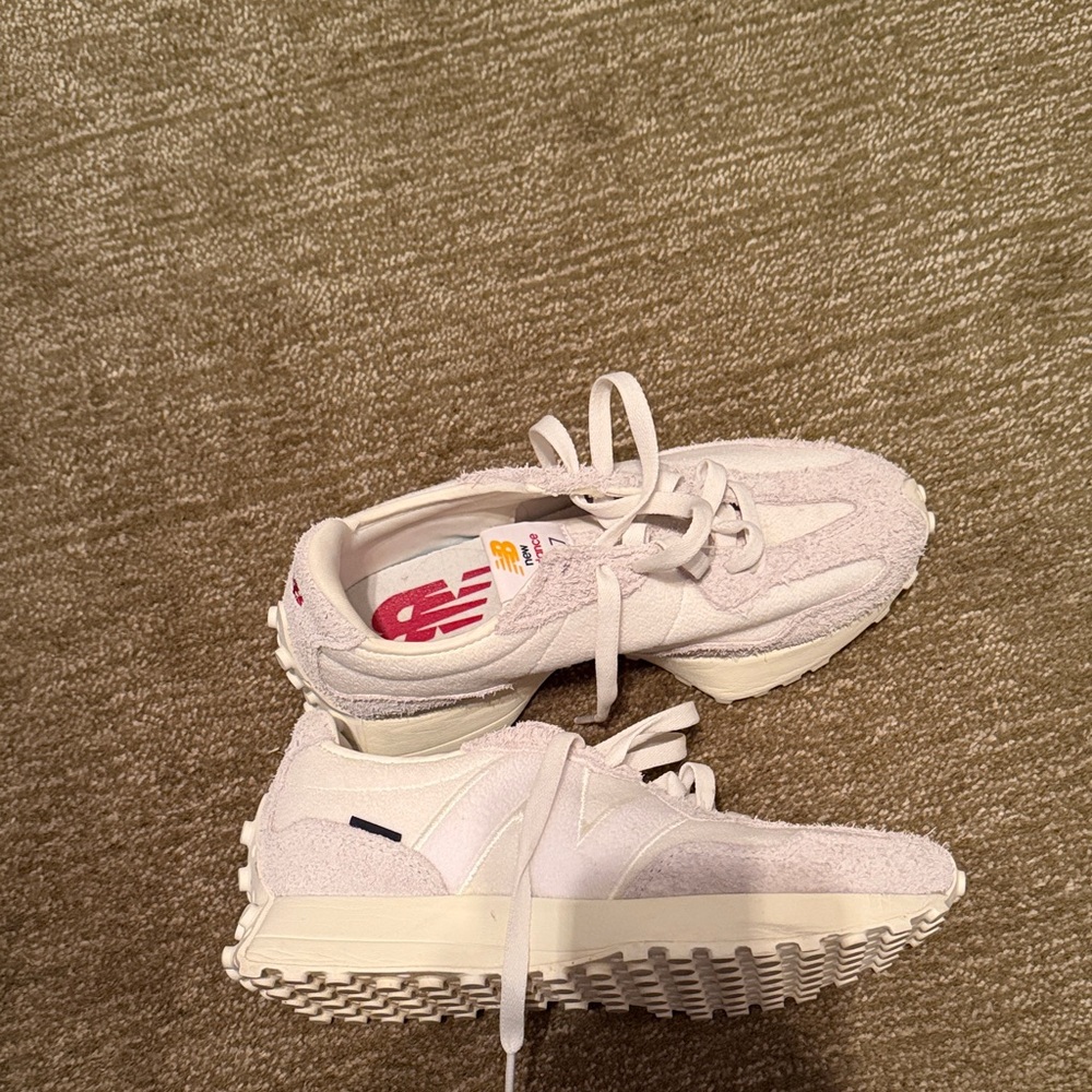 New Balance 327 Off-White Suede Retro Runner Sneakers in Size US6/EU38.5